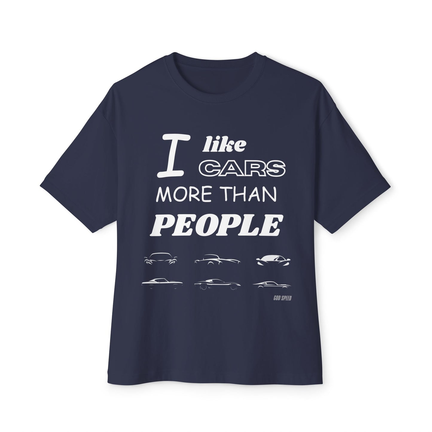I Like Cars More Than People Casual Tee for Car Lovers, Gifts for Auto Enthusiasts, Funny Graphic Shirt, Unisex Oversized Boxy Tee