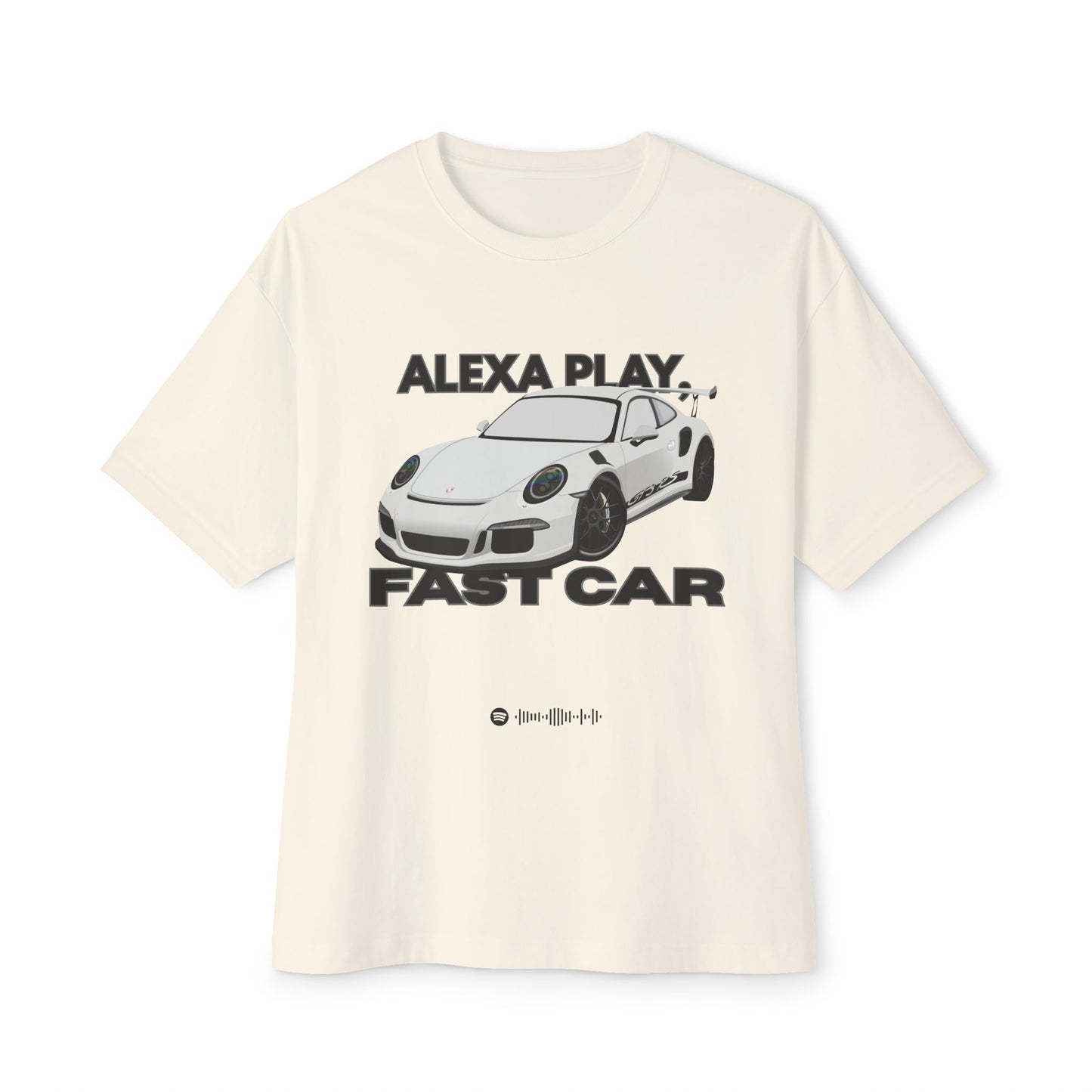 Alexa Play Fast Car Unisex Oversized Tee, Casual Streetwear, Graphic Tee, Gift for Car Lovers, Music Enthusiasts, Comfortable Wear