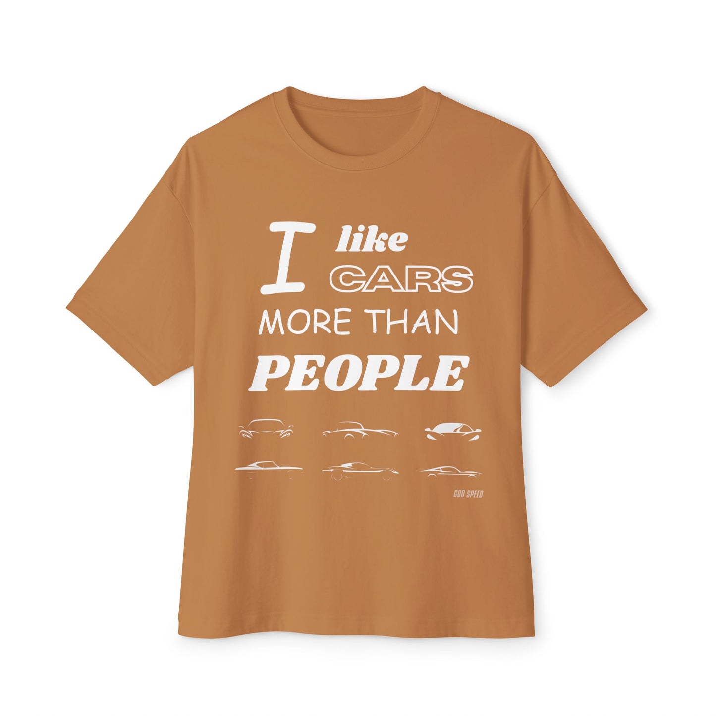 I Like Cars More Than People Casual Tee for Car Lovers, Gifts for Auto Enthusiasts, Funny Graphic Shirt, Unisex Oversized Boxy Tee