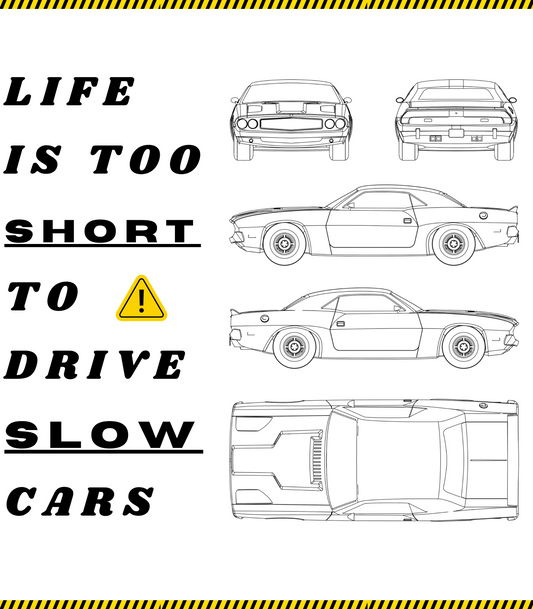 Life is Too Short To Drive Slow Cars Unisex Oversized Tee, Funny Graphic T-Shirt, Casual Summer Shirt, Gift for Car Lovers, Trendy Statement Tee