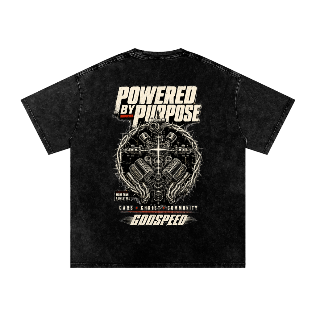 Powered By Purpose Premium Snow-Washed Oversized Tee