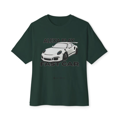 Alexa Play Fast Car Unisex Oversized Tee, Casual Streetwear, Graphic Tee, Gift for Car Lovers, Music Enthusiasts, Comfortable Wear