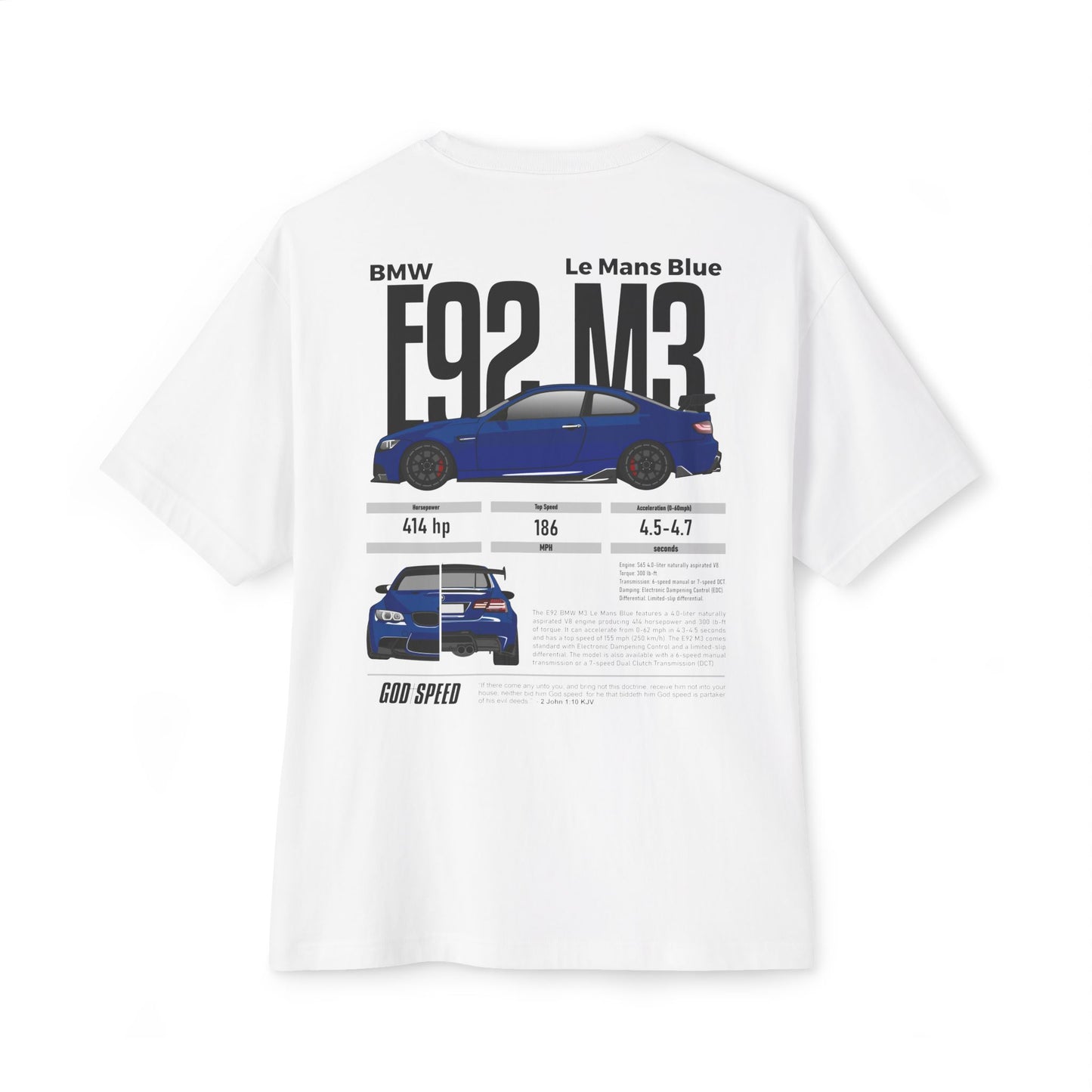 E92 BMW M3 Le-Mans Blue Metallic T-Shirt