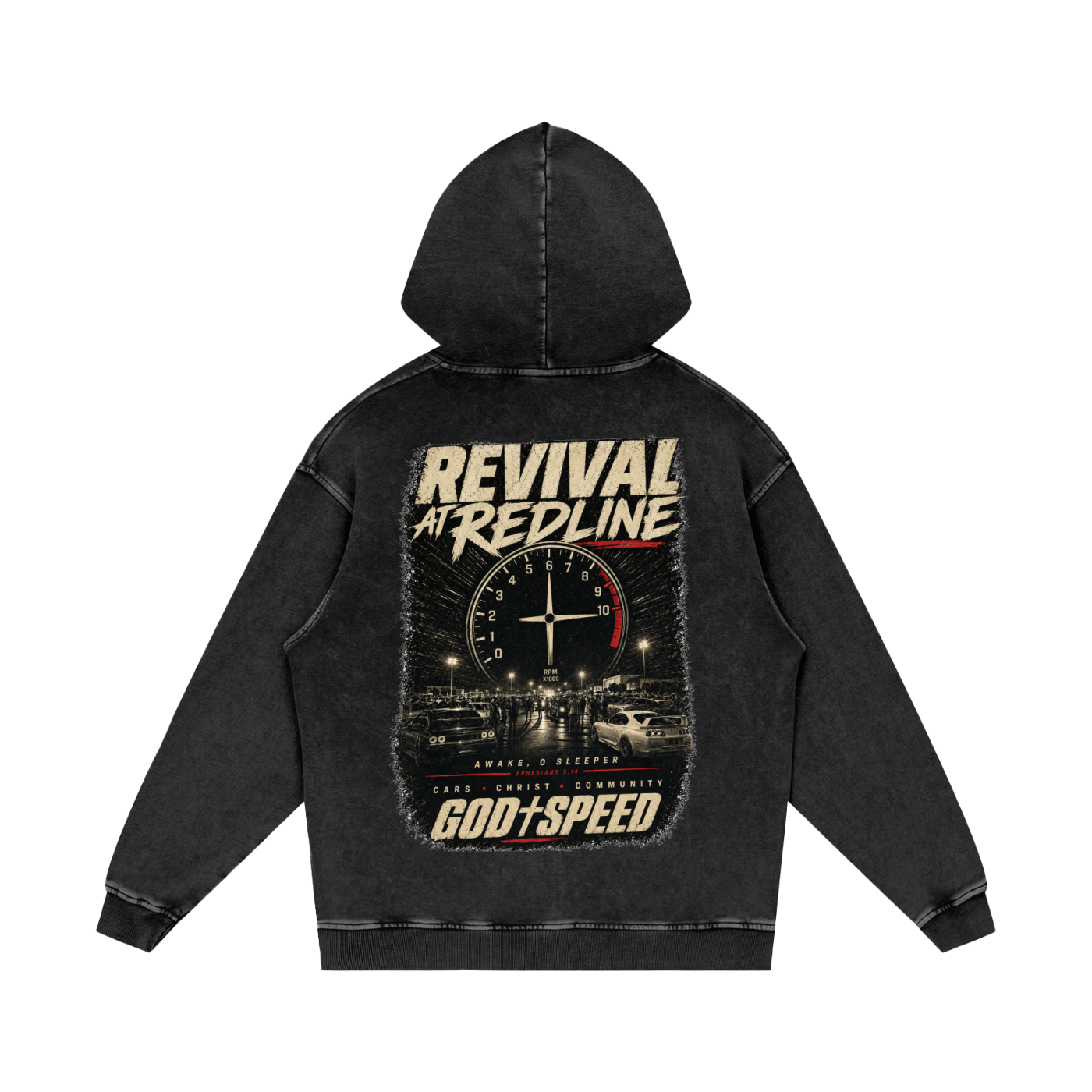 Revival At Redline Premium Snow-Washed Oversized Hoodie