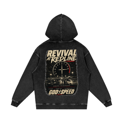 Revival At Redline Premium Snow-Washed Oversized Hoodie