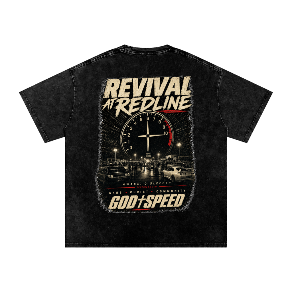 Revival At Redline Premium Snow-Washed Oversized Tee