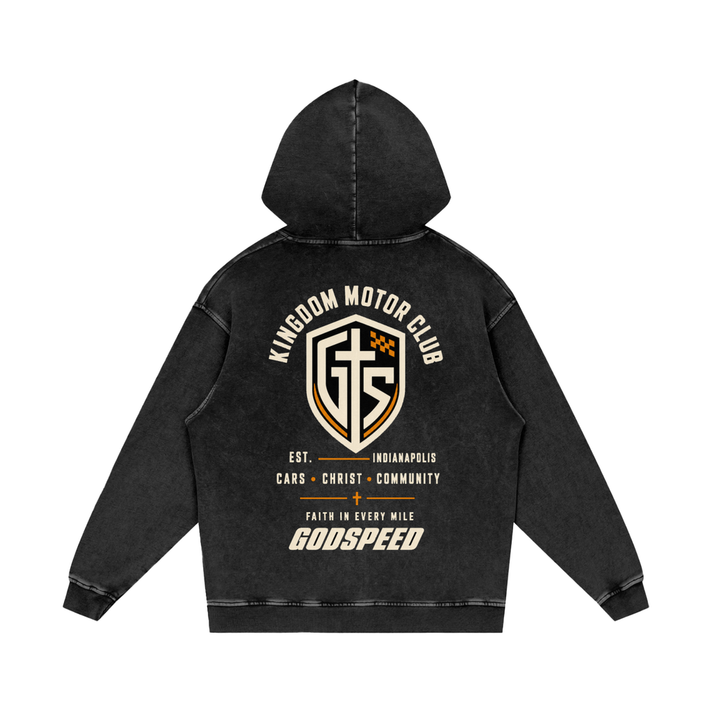 Kingdom Motor Club Premium Snow-Washed Oversized Hoodie