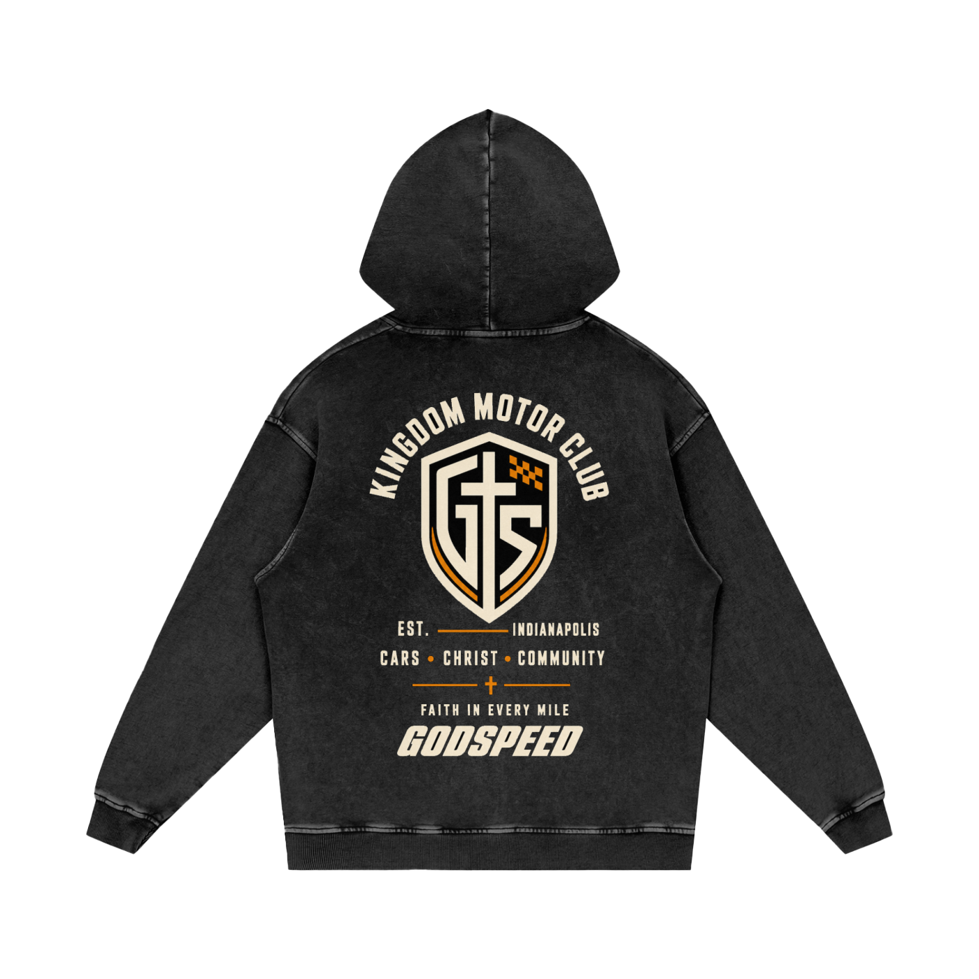 Kingdom Motor Club Premium Snow-Washed Oversized Hoodie