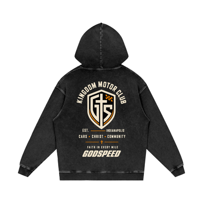 Kingdom Motor Club Premium Snow-Washed Oversized Hoodie