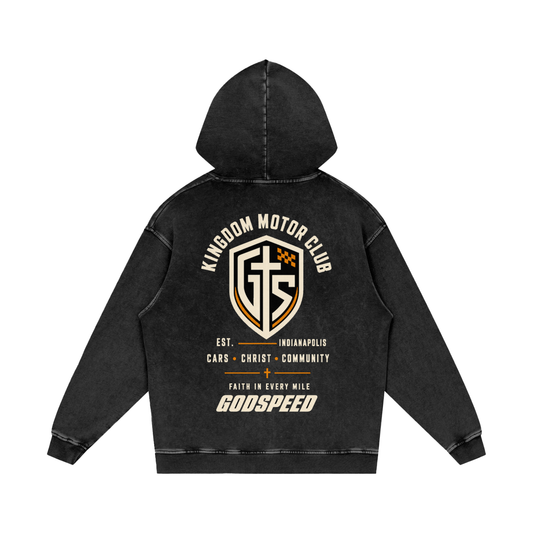 Kingdom Motor Club Premium Snow-Washed Oversized Hoodie