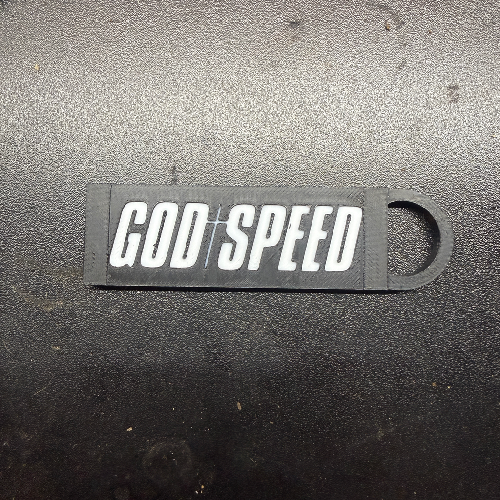 GodSpeed 3D-Printed Keychain
