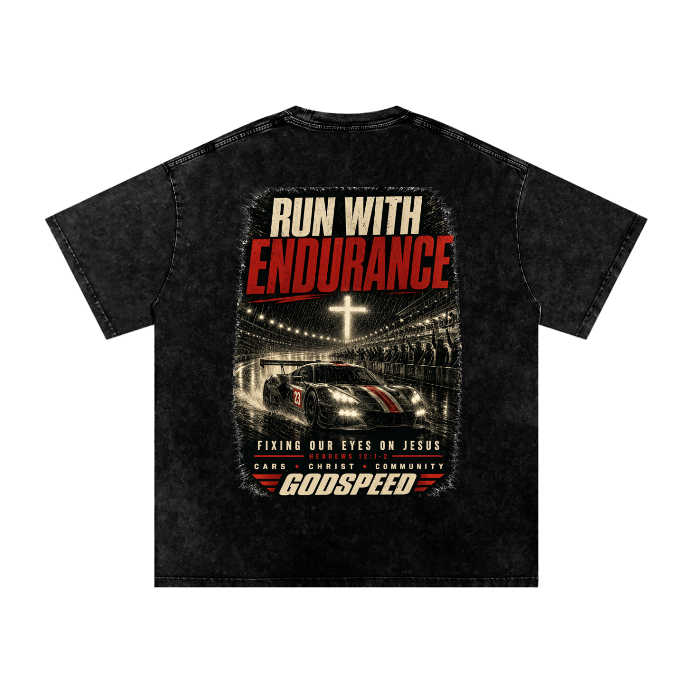 Run With Endurance Premium Snow-Washed Oversized Tee
